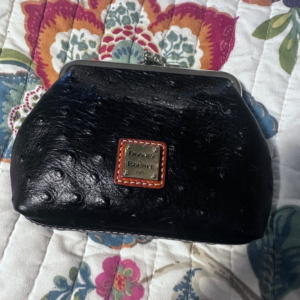 Dooney & Bourke Ostrich leather Large Framed wallet/coin, card purse